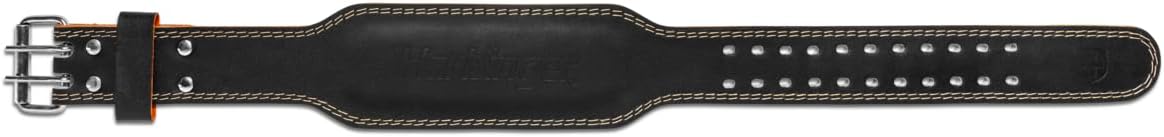 Harbinger Padded Leather Contoured Weightlifting Belt - 4" or 6” Width - Interior Suede Lining & Foam Cushioning - Heavy-Duty Dual Prong Steel Roller Buckle - for Lifting Support - Image 3