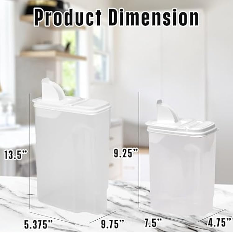Buddeez Bag In All Purpose Food 4 Piece Dispenser Set - Includes 2 x 8 Quart and 2 x 3.5 Quart Containers - Pet and Pantry Storage