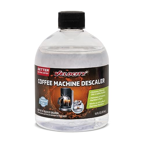 Velocity Coffee Machine Cleaner and Descaler &ndash; 4 Uses Per Bottle. Deep Cleans Coffee Makers &...