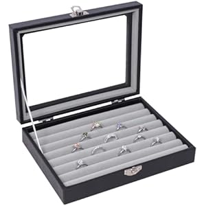 Stratalife Jewelry Box Cute Earring Holder Organizer Small Jewelry Boxes for Women Jewelry Storage Earring Case Jewelry Trinket Tray Dresser Organizer Beige