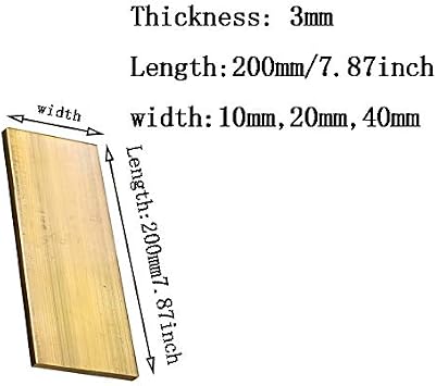 H62 Brass Sheet Plate Industry DIY Experiment Sheet-3 * 10 * 200mm