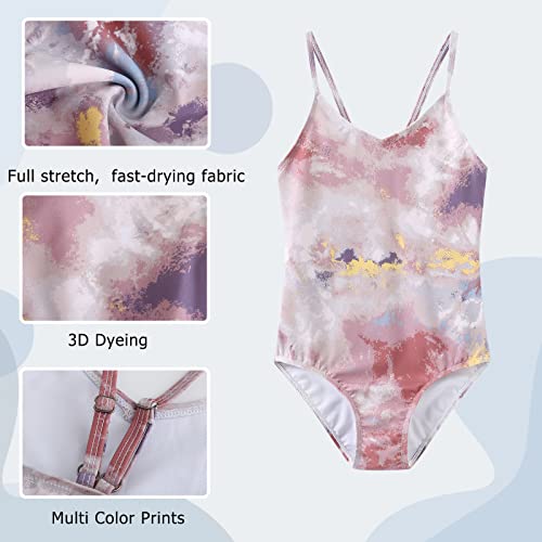 Image of Moon Tree Girls One Piece Swimsuits Ruffle Swimwear Beach Bathing Suit 2-14 Years