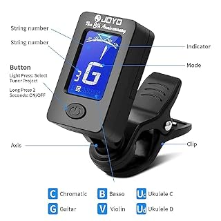 JOYO Accordeur de guitare électronique numérique à clipser pour guitare, basse, ukulélé, violon, mandoline, banjo, accordeur d’étalonnage acoustique (JT-01) - Les Beatles, Paul McCartney, John Lennon, RIngo Starr, George Harrison JOYO Accordeur de guitare électronique numérique à clipser pour guitare, basse, ukulélé, violon, mandoline, banjo, accordeur d'étalonnage acoustique (JT-01) – Image 3