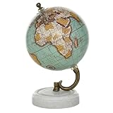 Deco 79 Marble Globe with Marble Base, 5' x 5' x 8', Teal