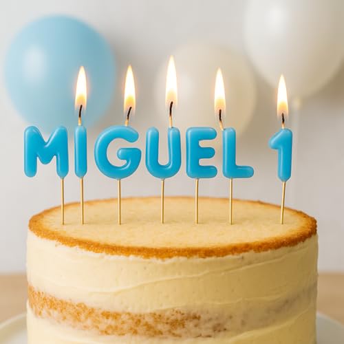 Velas de cumpleaños personalizadas. Escoge el nombre, edad y el color de las velas. Compra solidaria