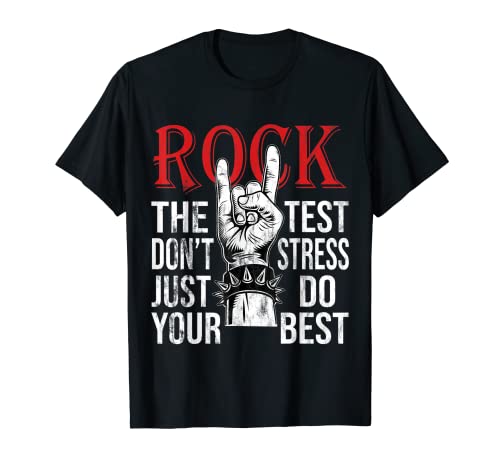 Rock The Test Don’t Stress Student Teacher Testing Day Metal T-Shirt