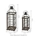 Glitzhome Decorative Candle Lanterns, Set of 2 Farmhouse Oversized Wooden Lanterns Decor Black Lanterns for Porch, Patio, Garden, Balcony, Wedding, Table Centerpiece Decorations(No Glass)