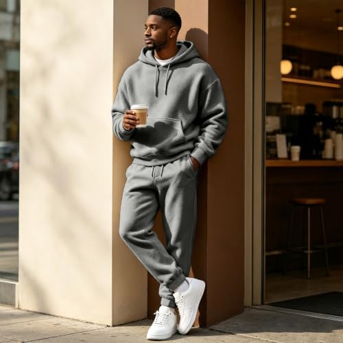 Sweatsuits for Men Oversized Fleece Hoodie and Sweatpants Set Tracksuit - image 2