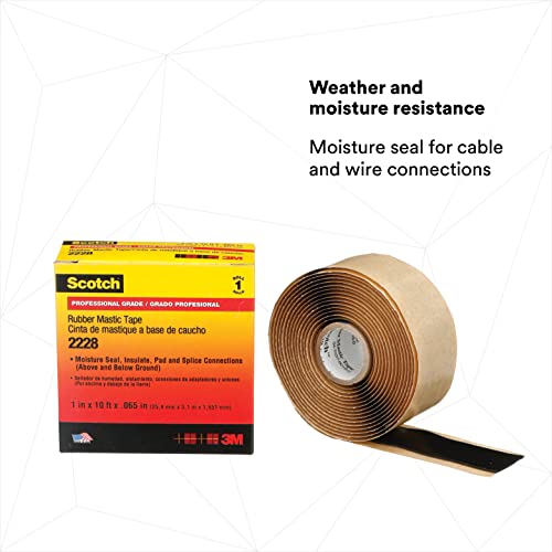 3M 2228 Scotch Moisture Sealing Electrical Tape, 1 in x 10 ft x 0.65 in