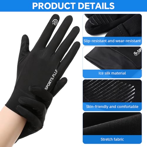 Image of Proberos Sun Protection Gloves for Men UPF 50+ Summer UV Protective Bike Riding Driving Golf Open Finger Tips