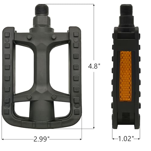 RYANGO Bike Pedals, 9/16\" Non-Slip Bike Pedals with Reflectors, Bicycle Pedals for Road Bike, BMX, Folding Bikes, Urban Bikes, Adult Bicycle