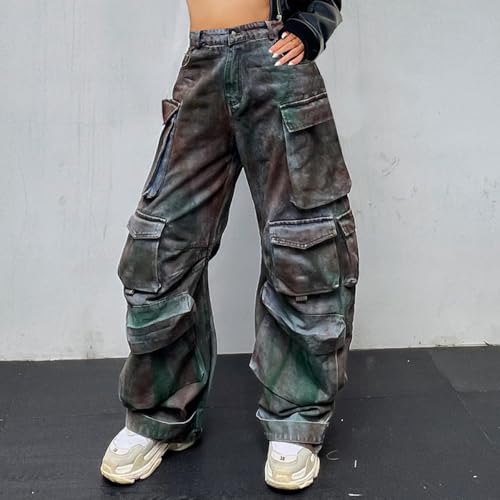 Y2K Baggy Cargo Pants Women - High-Waisted Loose Joggers with Pockets, Denim Heavyweight Streetwear2