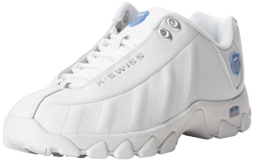 K-Swiss Women's ST329 Lace-Up Fashion Sneaker,White/Silver/Carolina,9.5 M US