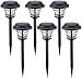 Solpex 6 Pack Solar Path Lights Outdoor,High Lumen Automatic Led for Patio, Yard Lawn and Garden(Stainless Finished, Warm White)