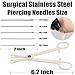 Body Piercing Needles Kits, Disposable Stainless Steel Needles with Forceps Clamp, Suitable for Ear Nose Septum Ear Tragus Helix Labret Nipple Lip Navel (18G-white)