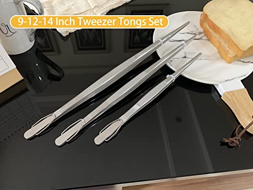 9" 12" 14" Tweezer Tongs Set