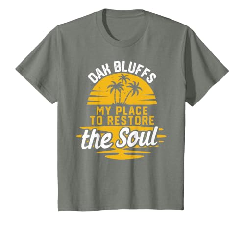 My Place to Restore The Soul - Oak Bluffs T-Shirt, Youth, Olive Heather, X-Small