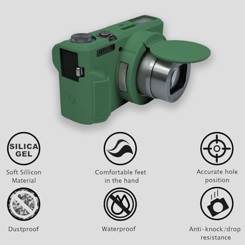 Funda de silicona para Canon Powershot G7X Mark III verde miniatura 4
