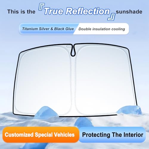 Image of Windshield Sun Shade for Toyota RAV4 2019-2025 & RAV4 Prime 2021-2025, Foldable 310T Polyester UV Protection Window Shield Cover, Keep Car Interior Cool