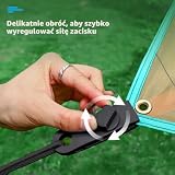 TOOINKCV Zestaw 12 klipsów do plandek, klipsów do plandek, plandeki namiotowej, klipsów do mocowania plandek, do namiotu, na kemping, do namiotu, na kemping, wędrówki, z 12 sznurkami bungee
