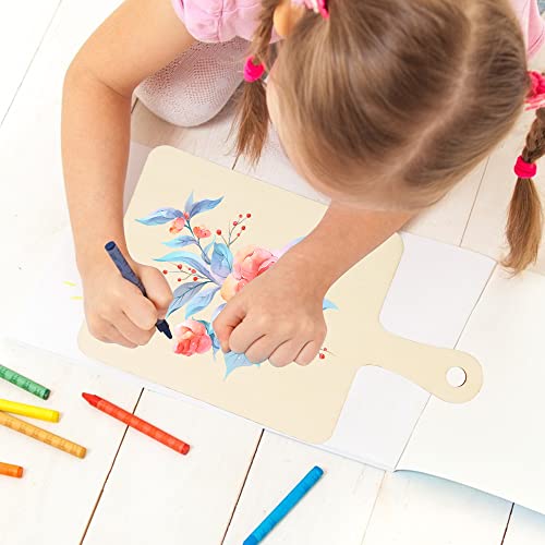 Dyaprigo 15 Pack Mini Unfinished Wood Cutting Board With Handle, Wooden Charcuterie Cheese Chopping Board, Wood Craft Paddle For Diy Craft, Painting, Christmas Home Decor(9.4" X 5.5" X 0.14") #TOP5