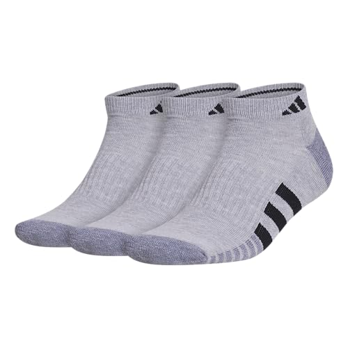 adidas Cushioned 3.0 3-Pack Low Cut Cool Light Heather/Grey/Black LG (Men's Shoe Size 6-12)