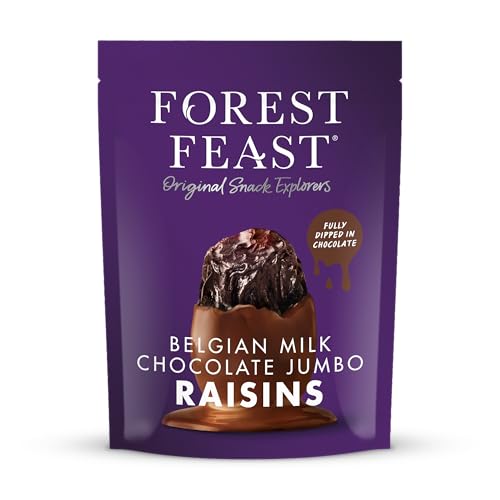 Forest Feast Belgian Milk Chocolate Jumbo Raisins 1kg Sharing Bag | Premium Coated Fruit Snack | Gourmet Chocolate Treat