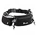 Number-one Running Belt with Water Bottles(2 x 175ML), Hydration Belt Waterproof Waist Pack Bag Fits iPhones Adjustable Sports Waist Pouch for Marathon Running Hiking Cycling, Black