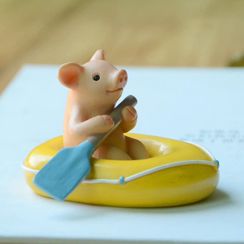 Gemmia Miniature Fairy Garden Pig Figurines- Use Computer Pig - Image 4