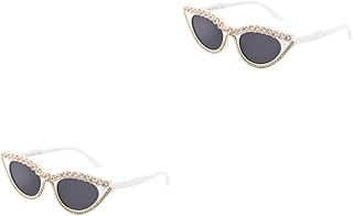2 Peças Sobre Os Óculos De Sol Óculos De Sol Da Moda Óculos De Sol Femininos Óculos De Sol Pequenos Da Moda Óculos De Proteção UV Óculos De Sol Óculos De Olho De Gato Óculos De
