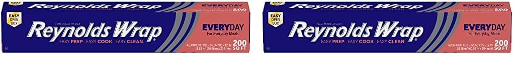 Reynolds Wrap Aluminum Foil, 200 Square Feet (Pack of 2)
