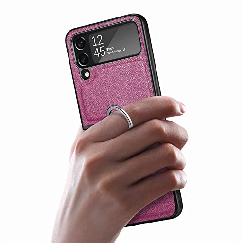 Coque Samsung Galaxy Z Flip 4 violette mate anti-goutte avec anneau de maintien de protection