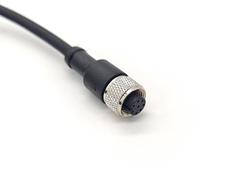Miniatura 64 de Elecbee Cable M12 A-Code Conector recto de cabeza hembra individual Cable eléctrico de enchufe de aviación (cable de 5 pines 1.5M/4.9 pies) Cable