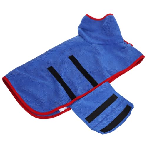 Toyvian Pet Bathrobe for Dogs Cats Lightweight Water-Absorbent Towel Quick-Drying Microfiber Robe for Pets Comfortable Fit for Grooming Bathing