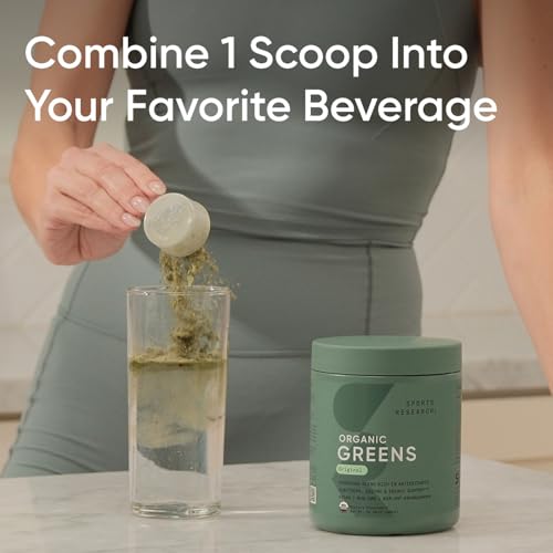 Image of Sports Research Organic Greens Superfood Powder, 10.58oz
