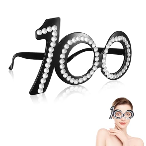 Veemoon Pour 100E Anniversaire Lunettes De 100 Ans Avec Strass Lunettes Amusantes Costume Accessoire De Stand Photo Décorations Fête