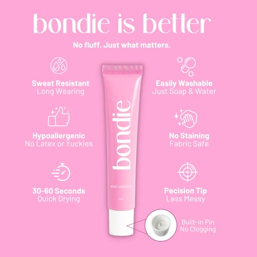 Image of Liquid Body Adhesive for Clothes - Fashion Tape Alternative for Low-cut Styles, Strapless Dresses and Work Blouses - Clothing Glue That Holds All Day - Sweat and Dance Proof, Fast Drying - 20ml