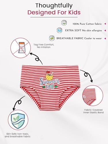Image of BODYCARE Kids Girls Panty Ultrasoft Underwear 100% Cotton Soft Comfortable | Skin Friendly | Innerwear Pack of 5-Assorted