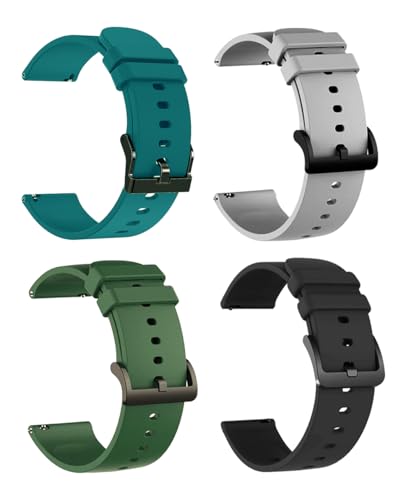 Image of IIK COLLECTION 22mm Silicone Strap for Smart Watches | Combo Pack Compatible With Noise, Fireboltt, Boat Xtend, Pebble, Boat Flash, Noise Color Fit, Ultra Smart Watch & All Watches