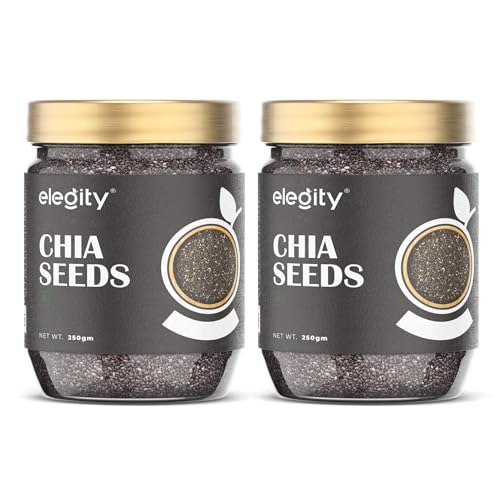 Image of Elegity Black Chia Seeds Pack of 2 (250 gm each) | Nutrient-Rich Snack | Organic | Keto Friendly