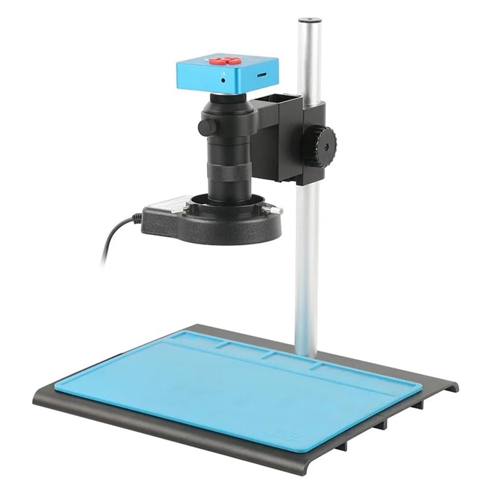 Microscope 55MP 4K 2K HDMI USB Digital Industrial Video Microscope Camera +180X 200X 500X C Mount Lens for Phone PCB Soldering Watch Repair(100X-02)