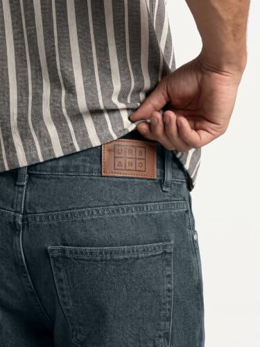 Image of Urbano Fashion Men's Relaxed Fit Washed Denim Jeans Non-Stretchable