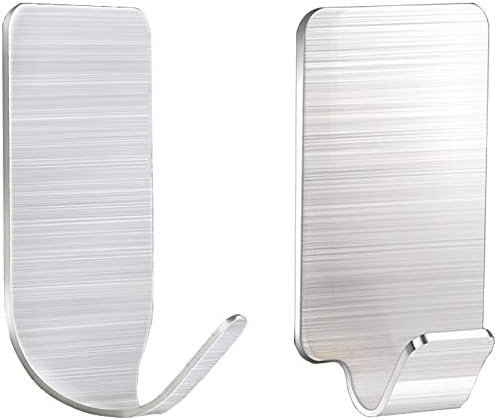 Adhesive Hooks,3M Self Adhesive Wall Hooks for Key Robe Coat Towel, Super Strong Heavy Duty Stainless Steel Wall Mount Hooks,for Kitchen Bathroom Toilet(Set of 16)