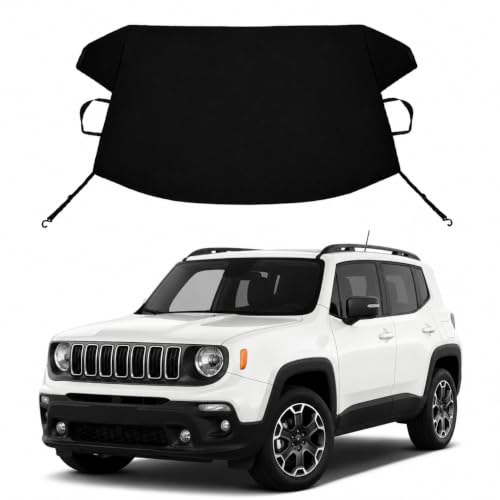 Image of Renegade Custom Windshield Cover for Ice and Snow JEE-p Renegade Heavy Duty 600D Oxford Fabric Windshield Protector Fit Waterproof Frost Snow Cover Winter Car Accessories