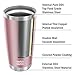 WETOWETO 20oz Insulated Stainless Steel Tumbler, Double Wall Vacuum Travel Coffee Mug, Powder Coated Tumbler Cup (Rose Gold,1)