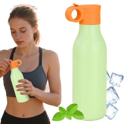 Pekoluta Botella De Agua Deportiva | Termo Metálico | Acero Inoxidable 304 Gran Capacidad Portátil Para Escuela, Viajes y Actividades Exteriores
