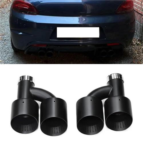 Tuyaux d'échappement inox mat 101mm anti-corrosion pour Golf 7 GTI