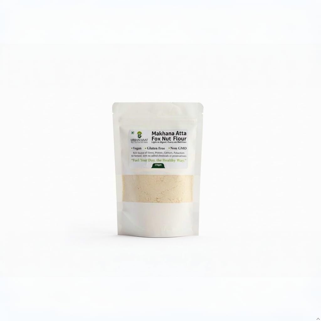 URBAN HAAT Organic Makhana Powder 250 gm/Foxnut Flour/makhana atta/makhana aata Gluten free in Vacuum Pack 1