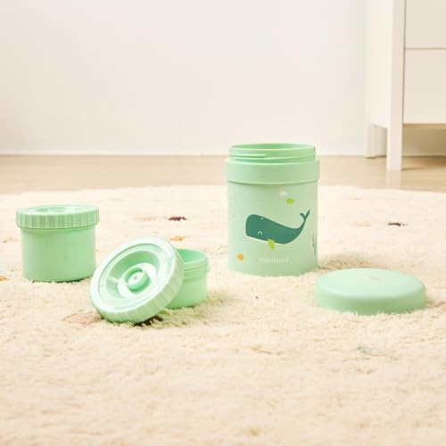 Termo bebé comidas Miniland 745ml de acero inoxidable con dos recipientes herméticos 4