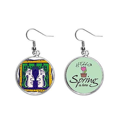Joyas de primavera colgante de Géminis decorativo cultura mexicana